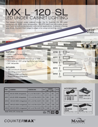 Maxim Lighting SL Under Cabinet Flyer 2018
