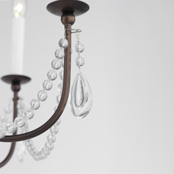 Plumette 6-Light Chandelier w Crystal