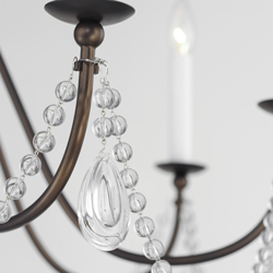 Plumette 8-Light Chandelier w Crystal