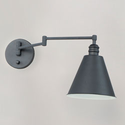 Library 1-Light Wall Sconce Horizontal Swing Arm