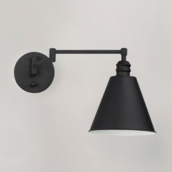 Library 1-Light Wall Sconce Horizontal Swing Arm