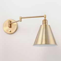 Library 1-Light Wall Sconce Horizontal Swing Arm