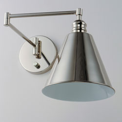 Library 1-Light Wall Sconce Horizontal Swing Arm