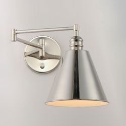 Library 1-Light Wall Sconce Horizontal Swing Arm