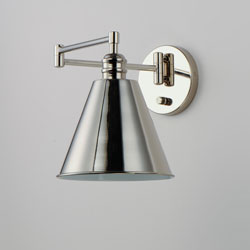 Library 1-Light Wall Sconce Horizontal Swing Arm