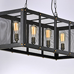 Palladium 4-Light Linear Pendant w/Bulbs