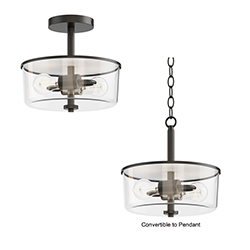 Fuller 2-Light Semi Flush/Pendant Convertible
