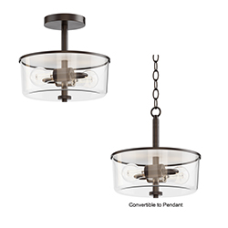 Fuller 2-Light Semi Flush/Pendant Convertible