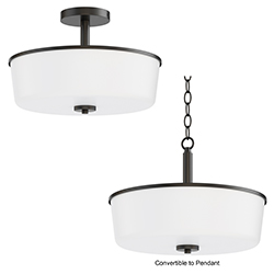 Fuller 3-Light Semi Flush/Pendant Convertible