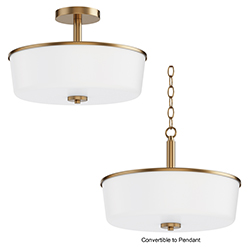Fuller 3-Light Semi Flush/Pendant Convertible