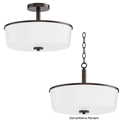 Fuller 3-Light Semi Flush/Pendant Convertible