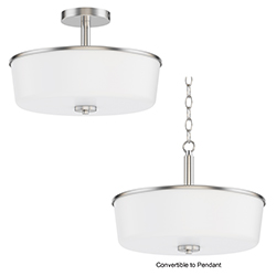 Fuller 3-Light Semi Flush/Pendant Convertible
