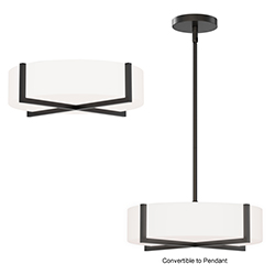 Dexter 15" LED Flush Mount/ Pendant Convertibie