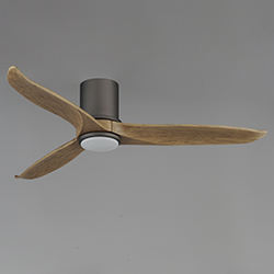 Woodwind 52" Solid Wood Blade Hugger Fan w LED