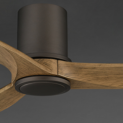 Woodwind 52" Solid Wood Blade Hugger Fan w LED