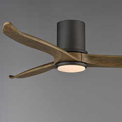Woodwind 52" Solid Wood Blade Hugger Fan w LED