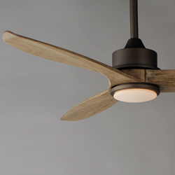 Woodwind 52" Solid Wood Blade Fan w LED Light Kit