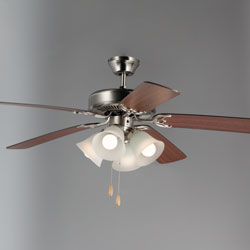 Basic-Max 52" Nickel Fan LED 4-Light W/P Blades