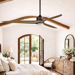 Woodwind 80" Solid Wood Blade Fan W LED Light Kit